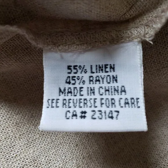 Talbots Woman Size 6 Vintage Linen Blend Maxi dress Floral embroidery Back Slit - Picture 7 of 9